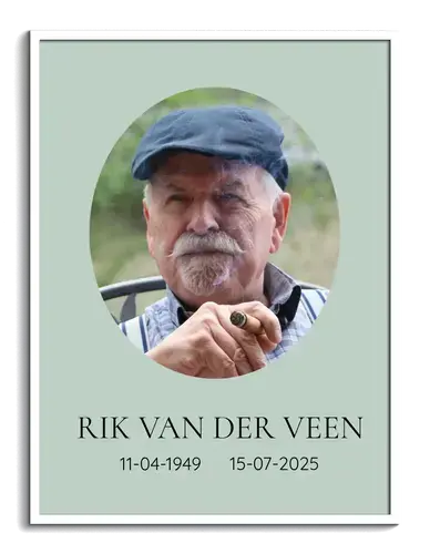 Portret Foto voor Begrafenis in Ovaal