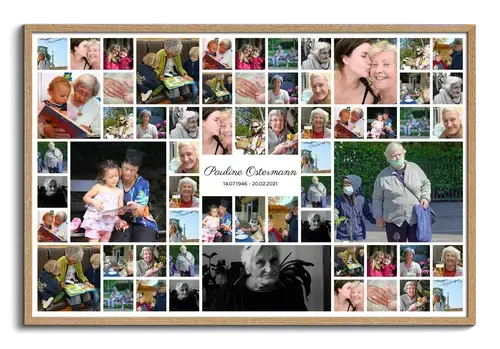 Persoonlijke rouwcollage maken op hoogwaardige canvasprint