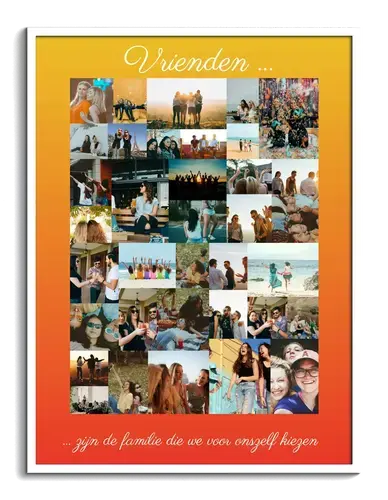 Fotocollage vrienden als herinnering met persoonlijke teksten