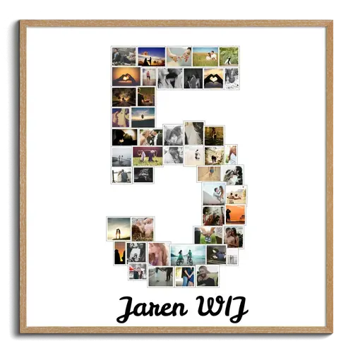Maak je persoonlijke fotocollage in de vorm van een cijfer 5 - Perfect cadeauidee!