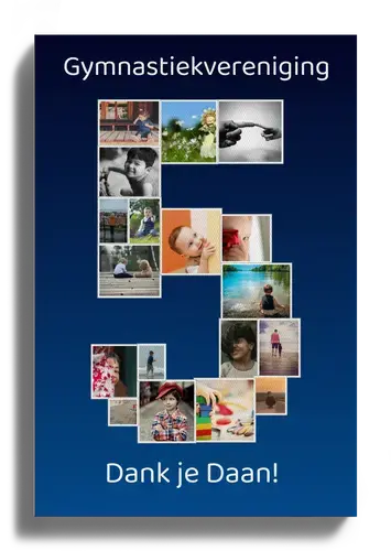 Maak je persoonlijke fotocollage in de vorm van een cijfer 5 - Perfect cadeauidee!