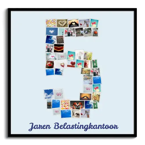 Maak je persoonlijke fotocollage in de vorm van een cijfer 5 - Perfect cadeauidee!