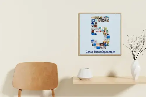 Fotocollage Cijfer 5 met Foto's Aanpasbaar