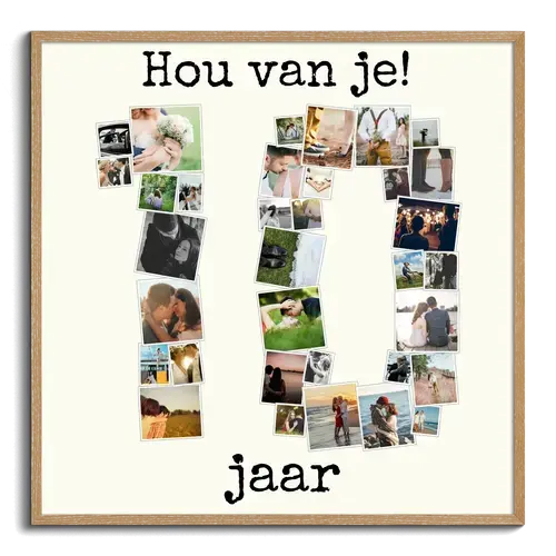Maak jouw fotocollage met '10' persoonlijk en speciaal voor jubileum of huwelijk!
