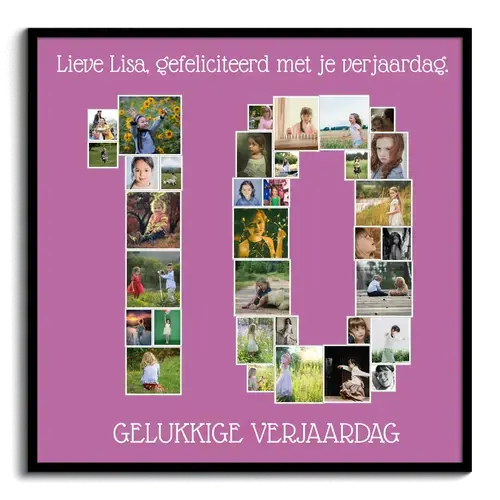 Maak jouw fotocollage met '10' persoonlijk en speciaal voor jubileum of huwelijk!