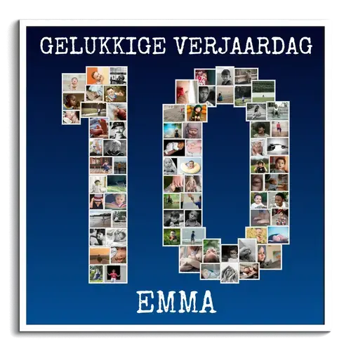 Maak jouw fotocollage met '10' persoonlijk en speciaal voor jubileum of huwelijk!