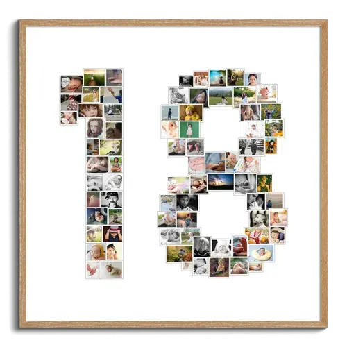 Creëer een unieke '18' fotocollage voor een speciale verjaardag!