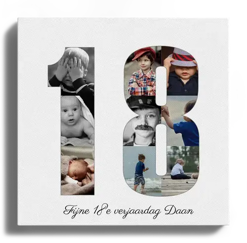 Creëer een unieke '18' fotocollage voor een speciale verjaardag!