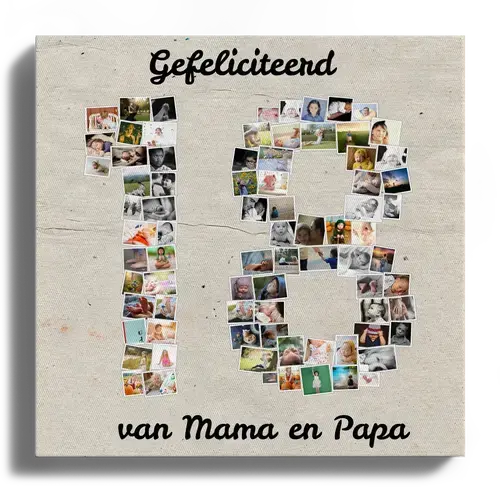 Creëer een unieke '18' fotocollage voor een speciale verjaardag!
