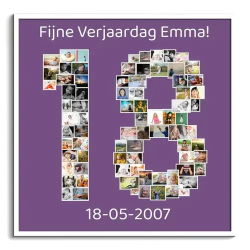 Creëer een unieke '18' fotocollage voor een speciale verjaardag!