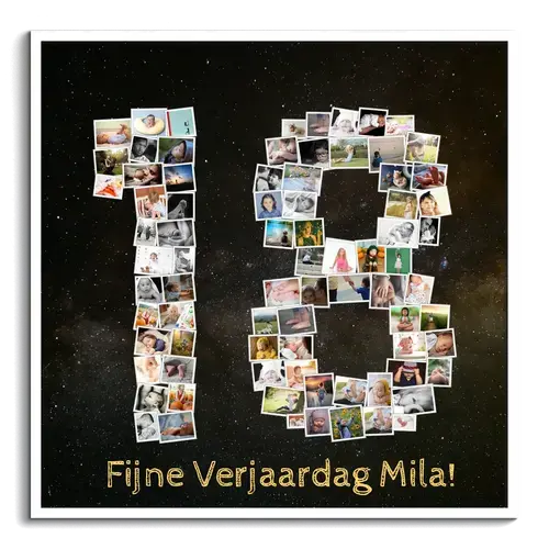 Creëer een unieke '18' fotocollage voor een speciale verjaardag!