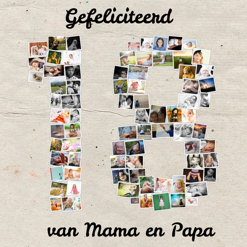 Creëer een unieke '18' fotocollage voor een speciale verjaardag!