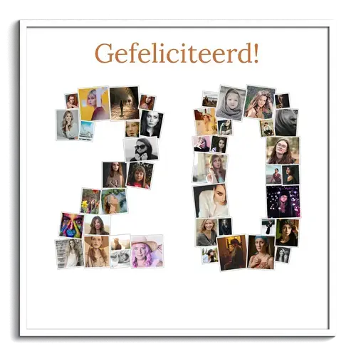 Maak een unieke 20-jarige collage cadeau met jouw foto's! Perfect voor elke gelegenheid!