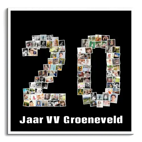 Maak een unieke 20-jarige collage cadeau met jouw foto's! Perfect voor elke gelegenheid!