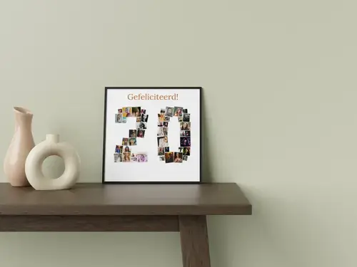 Fotocollage '20' met Aanpasbare Foto's