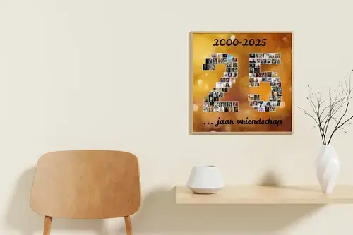 Fotocollage: Cijfer '25' met max. 100 foto's