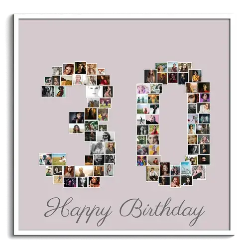 Maak jouw unieke '30'-fotocollage met jouw favoriete herinneringen
