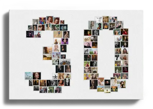 Maak jouw unieke '30'-fotocollage met jouw favoriete herinneringen