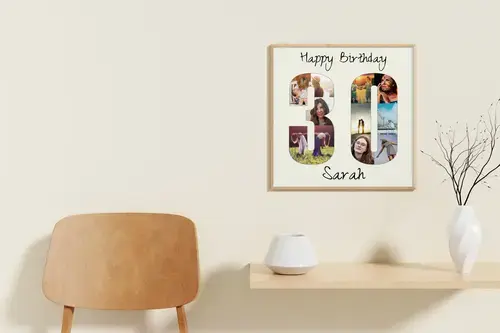 Fotocollage '30' met eigen foto's