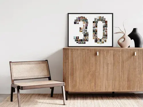 Fotocollage '30' met eigen foto's