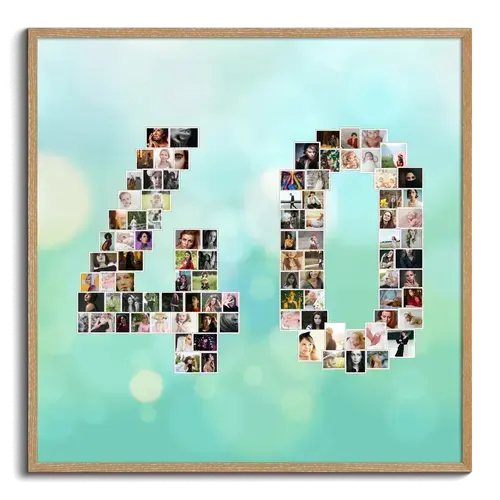Creëer unieke '40' fotocollage voor jubileumcadeau of verjaardag!