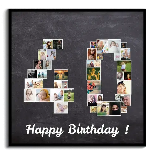 Creëer unieke '40' fotocollage voor jubileumcadeau of verjaardag!