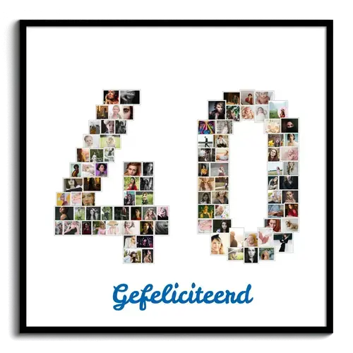 Creëer unieke '40' fotocollage voor jubileumcadeau of verjaardag!