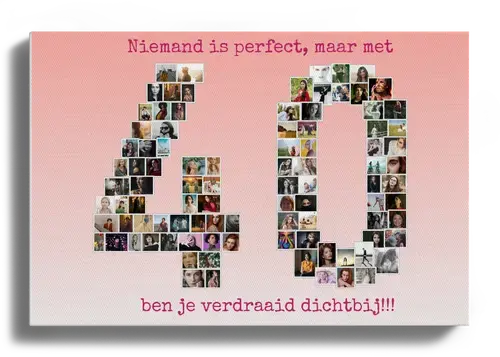 Creëer unieke '40' fotocollage voor jubileumcadeau of verjaardag!