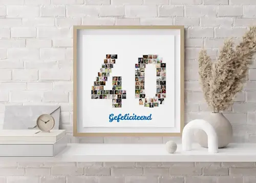 Fotocollage Nummer 40 gepersonaliseerd