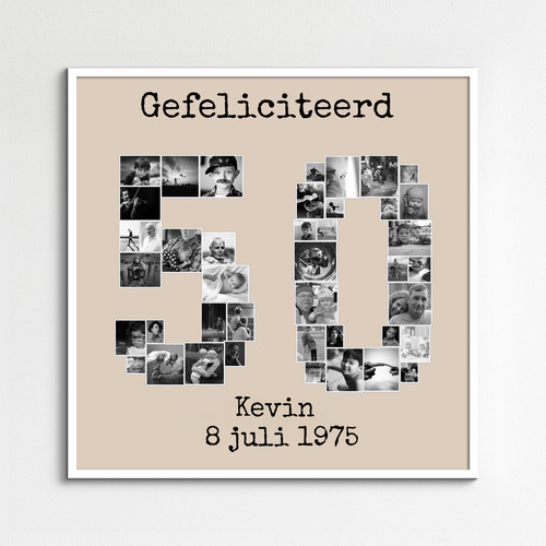 Persoonlijke Fotocollage als Getal - Maak je unieke herdenkingsposter