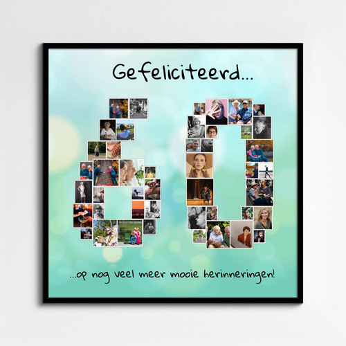 Persoonlijke Fotocollage als Getal - Maak je unieke herdenkingsposter