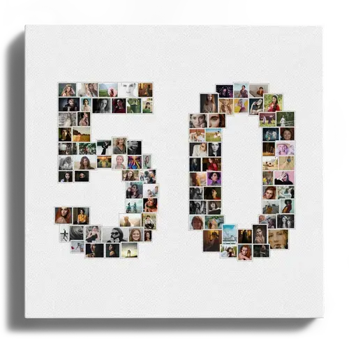 Fotocollage ronde verjaardag nummer 50