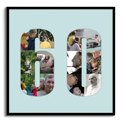 Maak een unieke fotocollage '60' voor een bijzondere verjaardag of pensioen!