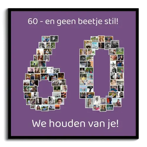 Maak een unieke fotocollage '60' voor een bijzondere verjaardag of pensioen!