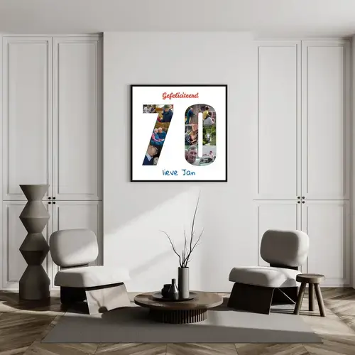 Fotocollage '70' verjaardag, gepersonaliseerd ontwerp