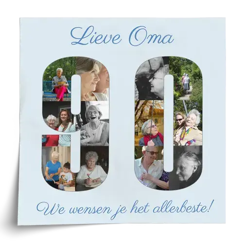 Fotocollage Cijfer '90' met Aangepaste Foto's