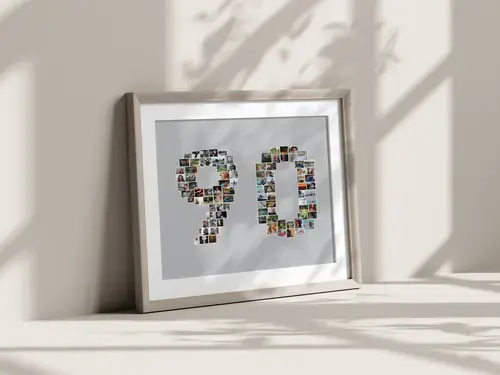 Fotocollage Cijfer '90' met Aangepaste Foto's