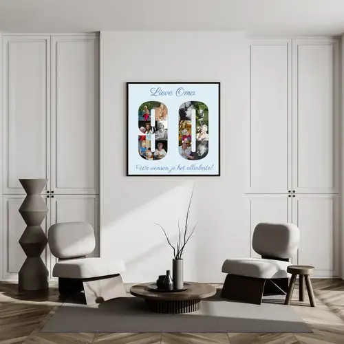 Fotocollage Cijfer '90' met Aangepaste Foto's