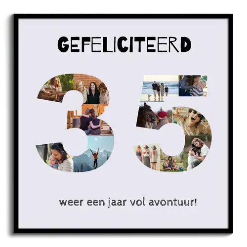 Maak je eigen '35' verjaardagsfotocollage voor speciale momenten!