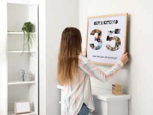 Fotocollage Cijfer 35 Verjaardag aanpasbaar