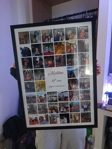 Klantfoto van Aurélie voor beoordeling Afdruk Fotocollage Poster ingelijst (hout, zwart) 50x70cm