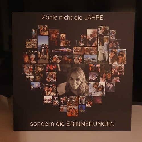 Klantfoto van Birgit voor beoordeling Afdruk Fotocollage Hardfoam 40x40cm