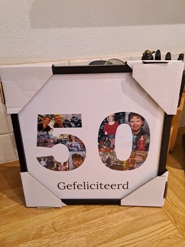 Klantfoto van chantel voor beoordeling Afdruk Fotocollage Poster ingelijst (hout, zwart) 30x30cm
