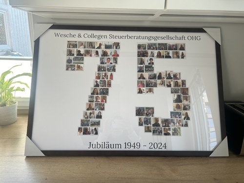Klantfoto van Jacqueline voor beoordeling Afdruk Fotocollage Poster ingelijst (hout, donker) 90x60cm