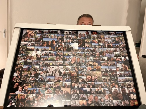 Klantfoto van Katrin voor beoordeling Afdruk Fotocollage Poster ingelijst (hout, zwart) 100x70cm