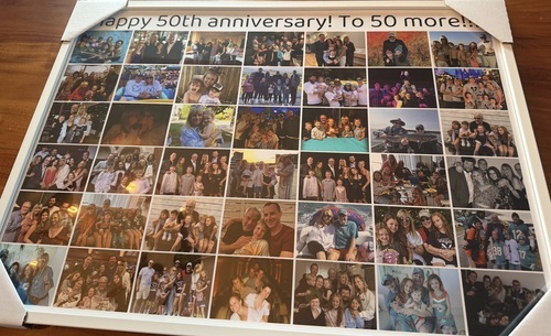 Klantfoto van Liana voor beoordeling Afdruk Fotocollage Poster ingelijst (hout, wit) 70x50cm