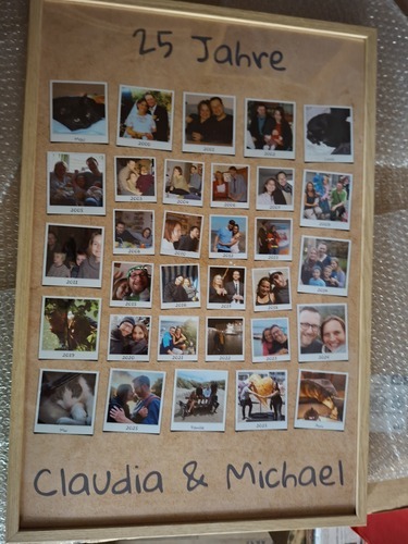 Klantfoto van Petra voor beoordeling Afdruk Fotocollage Poster ingelijst (hout, natuur) 40x60cm