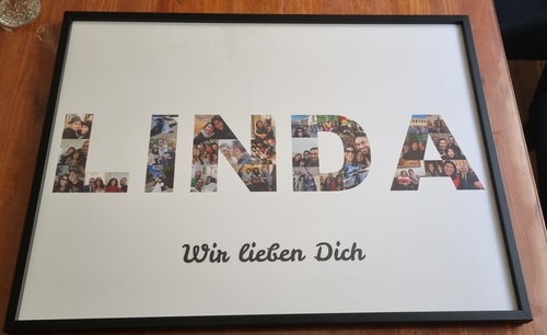 Klantfoto van Serhan voor beoordeling Afdruk Fotocollage Poster ingelijst (hout, zwart) 60x45cm