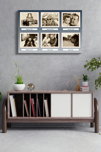 Creëer jouw persoonlijke Retro Polaroid Vintage Collage Poster met 6 foto's