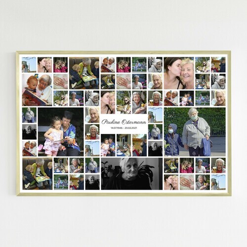 Persoonlijke rouwcollage maken op hoogwaardige canvasprint